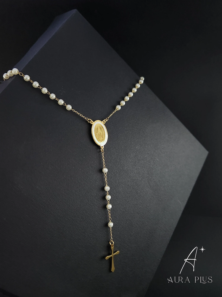 Pearl & Gold Mary Rosary