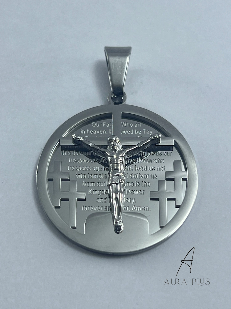 Silver Crucifix Prayer Medallion