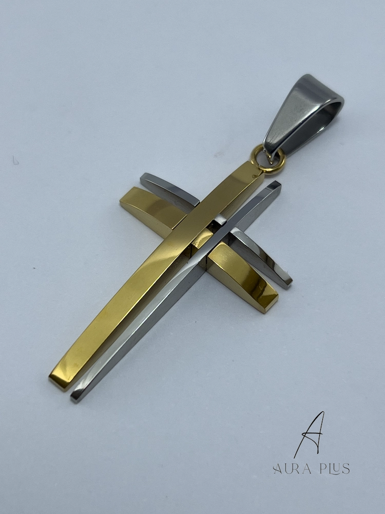 Two-Tone Silver & Gold Cross