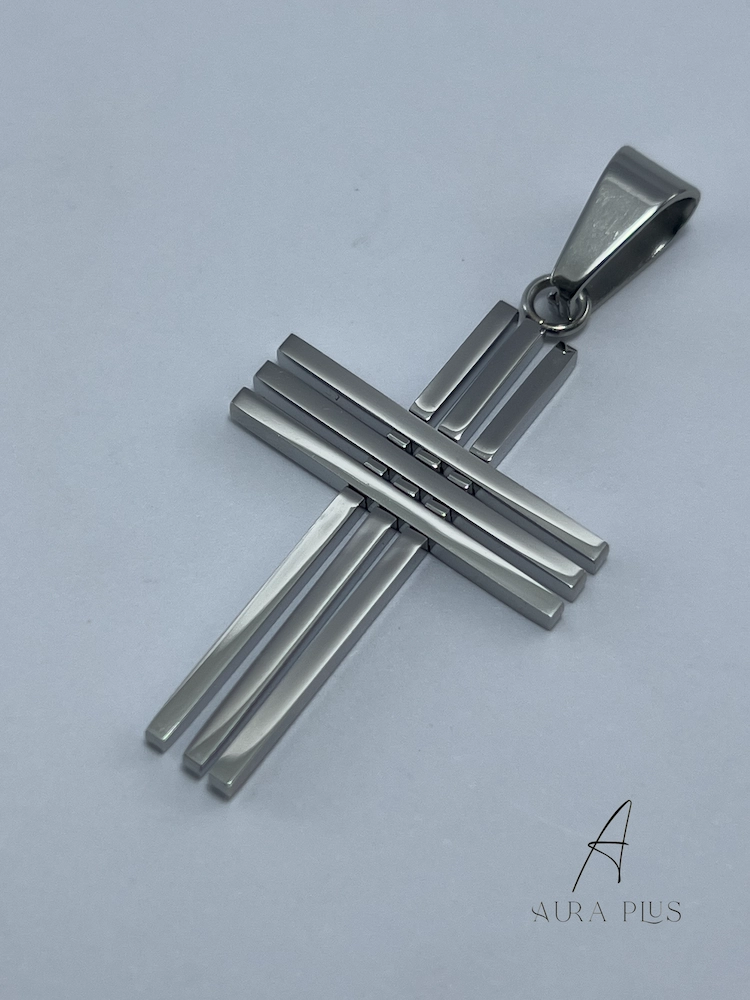 Silver Parallel Lines Cross